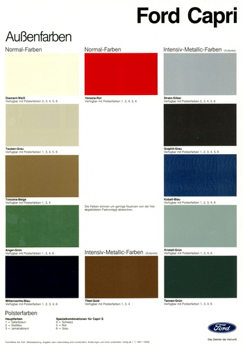 Farbkarte ab 01. Januar 1981
Colour chart from 1 January 1981